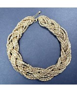 Chunky Multi-Strand Braided Gold Tone 18&quot; Necklace - £18.48 GBP