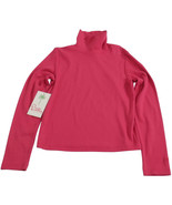 LILLY PULITZER Ruby Pink Stretch Cotton Ribbed Turtleneck Top 14 - $44.81 CAD