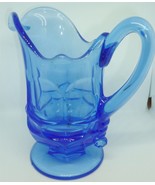 VINTAGE FOSTORIA HFM ARGUS COBALT BLUE GLASS PEDESTAL CREAMER - £36.86 GBP