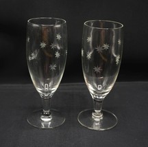 1950s Cordial Glasses Set of 2 Etched Starburst - £32.34 GBP