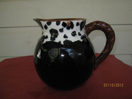 Bella Casa By Ganz - Pitcher - Black With Spotted Design Round Pitcher - £6.77 GBP