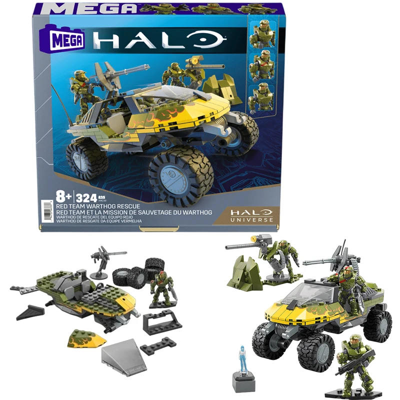 324Pcs Mega Bloks Halo Universe Red Team Warthog Rescue Etla Mission Assembled - £195.19 GBP