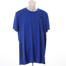 Adidas Climacool Men&#39;s Mesh Back Athletic T-Shirt XL Blue Black Short Sl... - £18.23 GBP