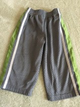 Athletic Works Boys Gray Mesh Green Side Stripe Athletic Pants 18 Months - $4.41