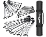  22-Piece Ratcheting Wrench Set: SAE &amp; Metric - £90.07 GBP