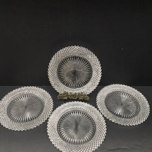 Miss America Clear 8.5&quot; Salad Dessert Plates Set of 4 Anchor Hocking 1930s - £18.67 GBP