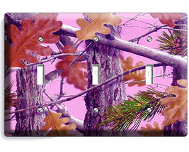 Oak tree leaves pink camouflage hunting mossy forest camo triple light switch co - £13.79 GBP