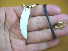 (G155-4K) 2-1/4&quot; GATOR Aligator ALLIGATOR Tooth teeth black gold NECKLAC... - $43.93