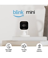 Blink Mini – Compact Indoor Plug-In Smart Security Camera, 1080P Hd, White - £49.54 GBP