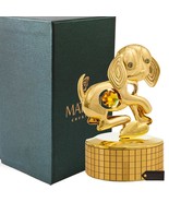 &quot;2018 Year of the Dog&quot; 24k Gold Plated Dog Music Box plays Love Story Or... - $646.04 MXN