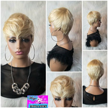 Regina&quot; # 613 Honey Blonde Short pixie Cut Wig, Brazilian Virgin Hair , 150% den - £92.00 GBP