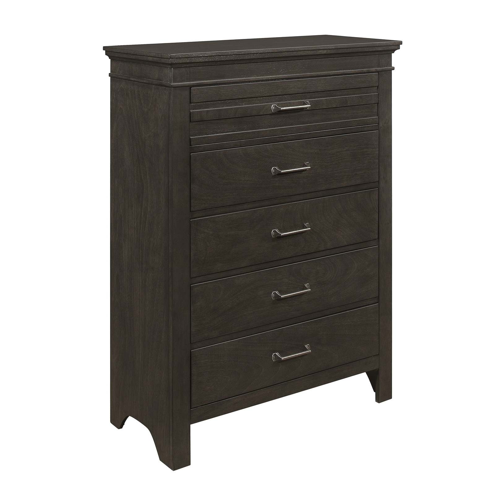 Charcoal Gray 5-Drawer Chest - Transitional Wood Bedroom Bedroom Furniture Item image 2