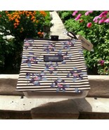 COSMETIC BAG &quot;KENNETH COLE&quot; REACTION STRIPE/FLORAL DESIGN MAKE-UP ESSENT... - £10.99 GBP