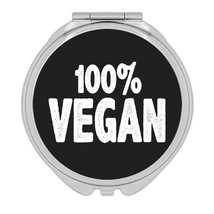 100% Vegan : Gift Compact Mirror Veganism Power Love Plants Vegetables V... - £10.37 GBP