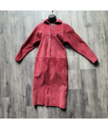 VTG JH Collection 1980s Suede Turtleneck Womens Long Burgundy Button Dre... - $203.09 CAD