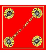 FIRE DEPARTMENT BANDANA  - FIRST IN - LAST OUT BANDANA - KERCHIEF - MASK - £3.35 GBP