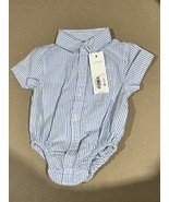 0-3M Janie &amp; Jack Baby Seersucker Collared Bodysuit Cotton Baby Boy BNWTS - $368.09 MXN