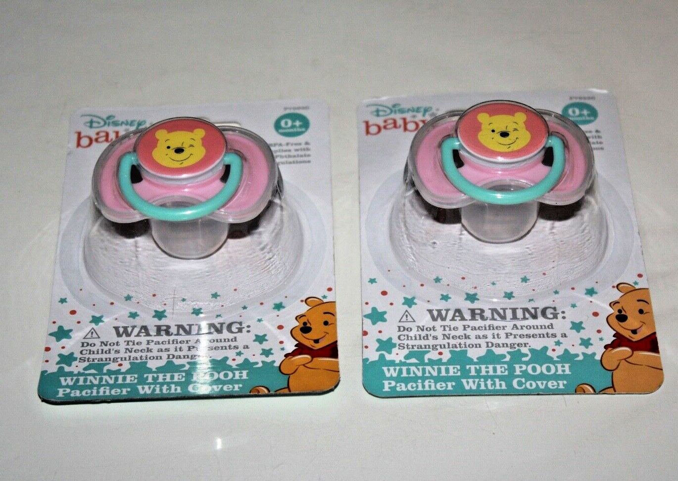Disney Baby Pacifiers with Covers ~Winnie The Pooh ~ BPA FREE *Set of 2* In Box - £7.43 GBP