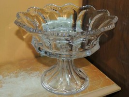 Antique 8.5&quot; Compote Heisey Colonial Pattern Peerless Crystal Glass foot... - £24.73 GBP