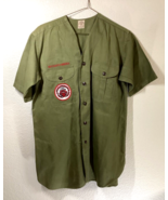 Boy Scouts Of America Official Shirt Early Vintage Collerless Green Camp... - £96.48 GBP