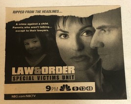 Law &amp; Order SVU Vintage Tv Guide Print Ad Mariska Hargitay Chris Meloni TPA22 - £4.45 GBP