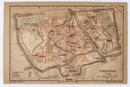 1906 Original Antique City Map Of Treviso / Veneto / Italy - £17.14 GBP