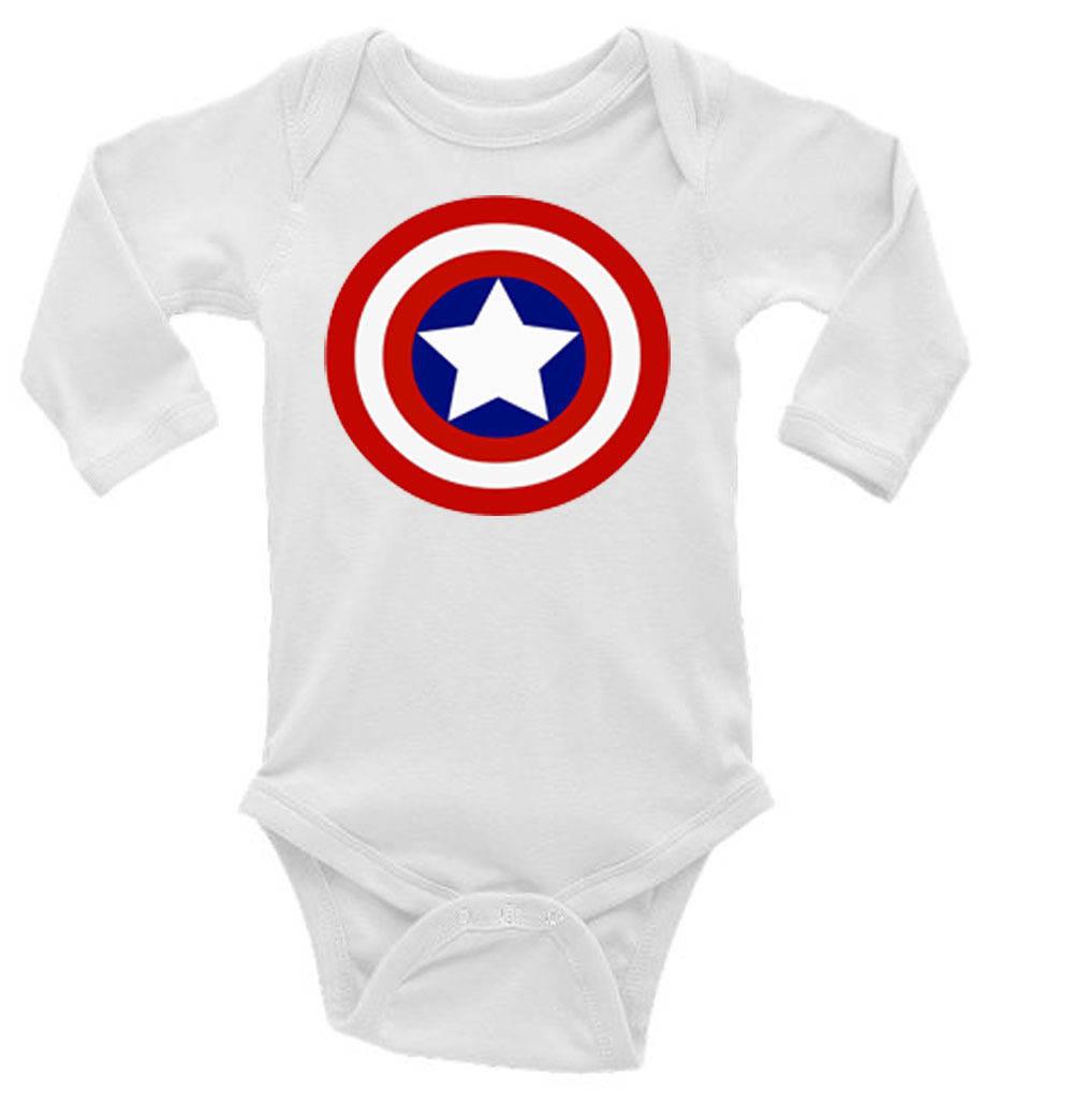 Primary image for Captain America Avengers Unisex Onesie, Long or Short Sleeves White