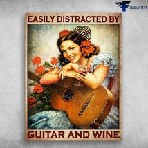 Guitar Lover Girl Drinks Wine Easily Distracted By Guitar And Wine - £12.57 GBP