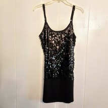 Studio Y Little Black Dress size M Sexy Mini Slip Dress with Spangles Pa... - $28.71