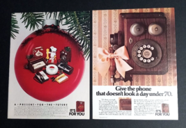 1981 Bell Telephone Holiday Country Junction Snoopy Phone Cut Print Ad (2 Pages) - £11.94 GBP