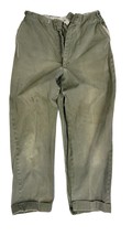 VTG 40s Mens Green Work Pants 26x27 Cotton Twill Gusseted Tab Waist Dist... - $2,122.16 MXN