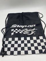 Snap-On Racing Black Nylon Cinch Top Backpack Bag Checkerboard and Logo - £16.51 GBP