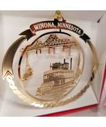 Nation&#39;s Treasures Ornament Winona Minnesota Steamboat Christmas 24k Gol... - £7.96 GBP