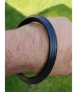 Black SARBLOH Pure Iron Kada Lines Heavy Sikh Singh Kaur Khalsa Kara BANGLE L3 - $26.14