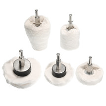 5Pcs/set Car Polishing Buffing Wheel Plish Pads Mop Drill Kit Waxed Cotton - £20.97 GBP