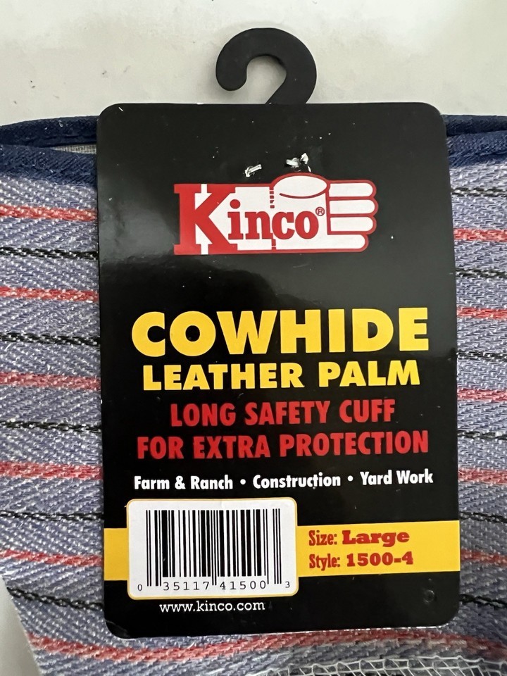 1 Pair of KINCO International 1500-Large Leather Palm Glove with Safety Cuff Item image 2