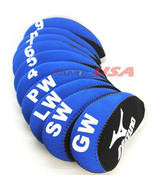 MIZUNO Blue &amp; Black Color Golf Iron HeadCover 10 pcs Set Head Covers Neo... - £20.46 GBP