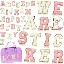 52 Pieces Self Adhesive Chenille Letter Patches Glitter Chenille Letter Patches  - £23.97 GBP