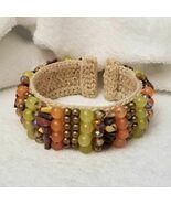 Crocheted Beaded Cuff Bracelet – Multicolor Boho Style - $13.94 CAD