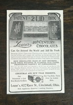 Vintage 1902 Lease&#39;s 20th Century Chocolate Original Ad 1021 - £5.24 GBP