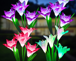 Outdoor Solar Lights, 4 Pack Solar Garden Light with Bigger Lily Flowers - $47.97
