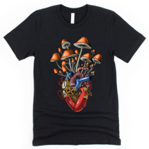 Steampunk Mushrooms Psychedelic Hippie Fungi T-Shirt - £22.43 GBP
