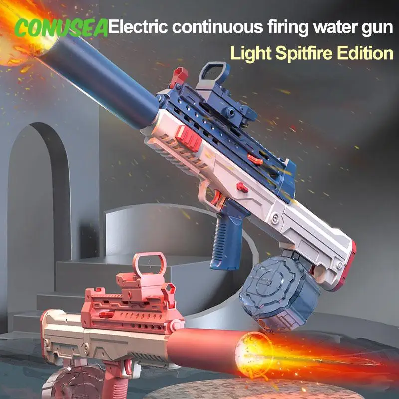 Large Electric Water Gun with Led Lights Watergun High Pressure Pistol Automatic - £29.49 GBP+