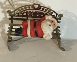 Vintage Santa Claus Resting On A Bench Ornament Christmas Decoration XM1 - £4.66 GBP