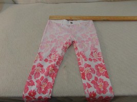 Adult Women&#39;s Hollister California 00 White Pink Red Flower Pattern Jean... - $24.29