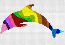 Pepita Needlepoint Canvas: Dolphin Palette Silhouette, 10&quot; x 7&quot; - £40.22 GBP+