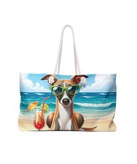 Personalised/Non-Personalised Weekender Bag, Summer Beach Dog, Whippet, ... - £39.08 GBP