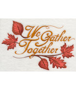 We Gather Together Embroidered waffle kitchen towel  - £11.91 GBP