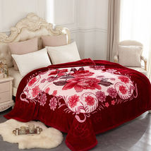 Red Heavy Mink Blanket Fleece Soft Reversible Bed Blanket Queen - £143.86 GBP