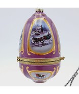Mr. Christmas Musical Egg Valerie Parr Hill PURPLE Trinket Box Ornament Vtg - $19.99